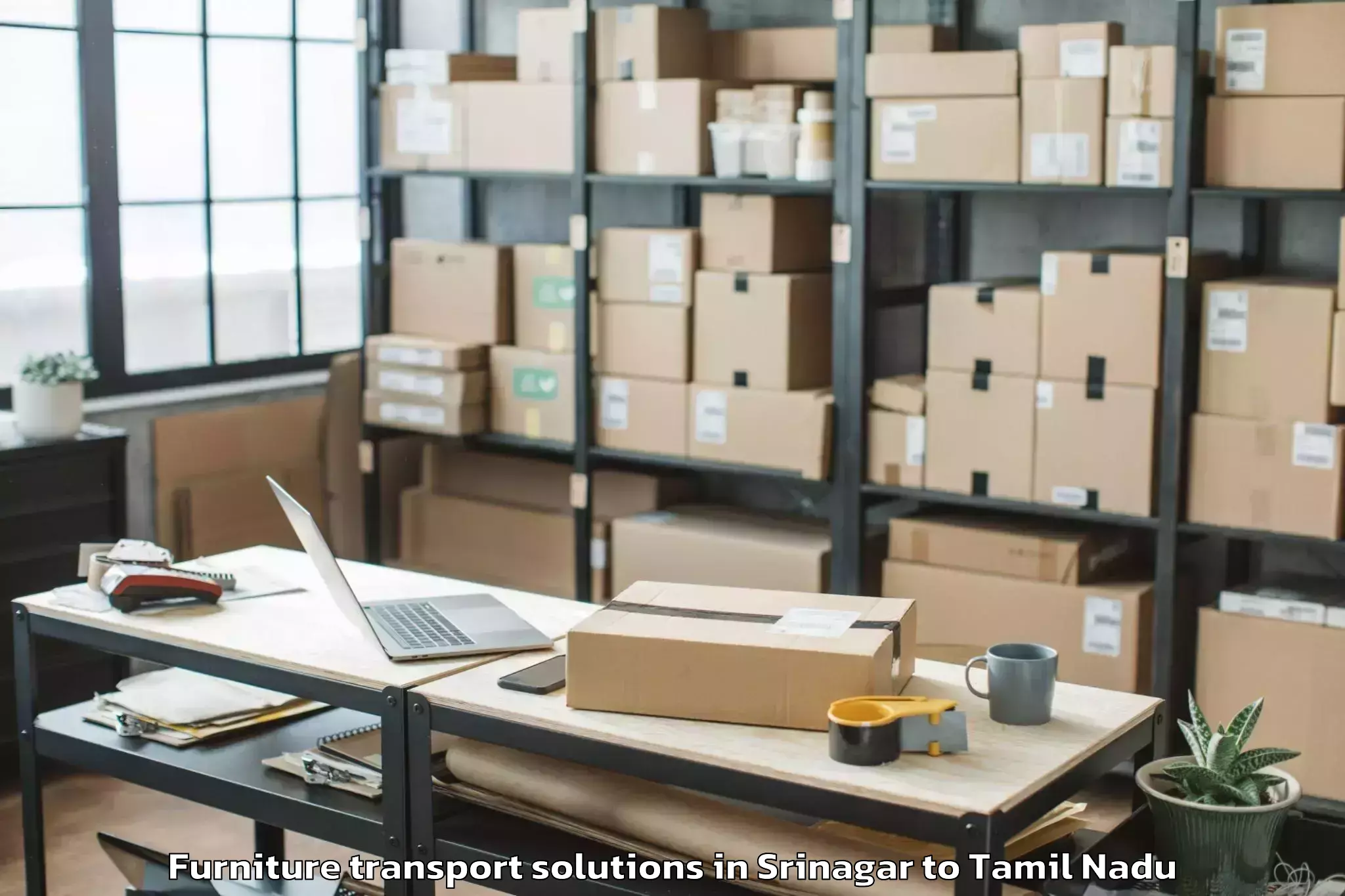 Discover Srinagar to Thiruthuraipoondi Furniture Transport Solutions